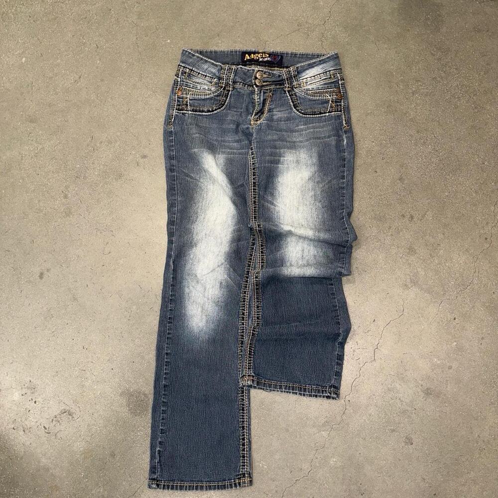 Y2k angels blue bootcut jeans